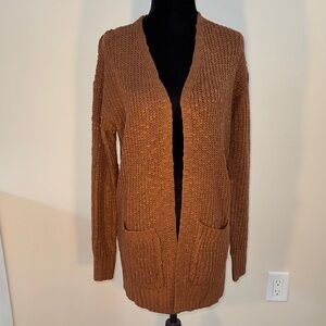 SO Women's Warm Brown Cardigan Sweater, XS